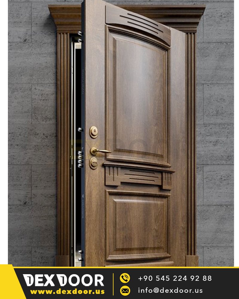 kahverengi villa kapısı modeli